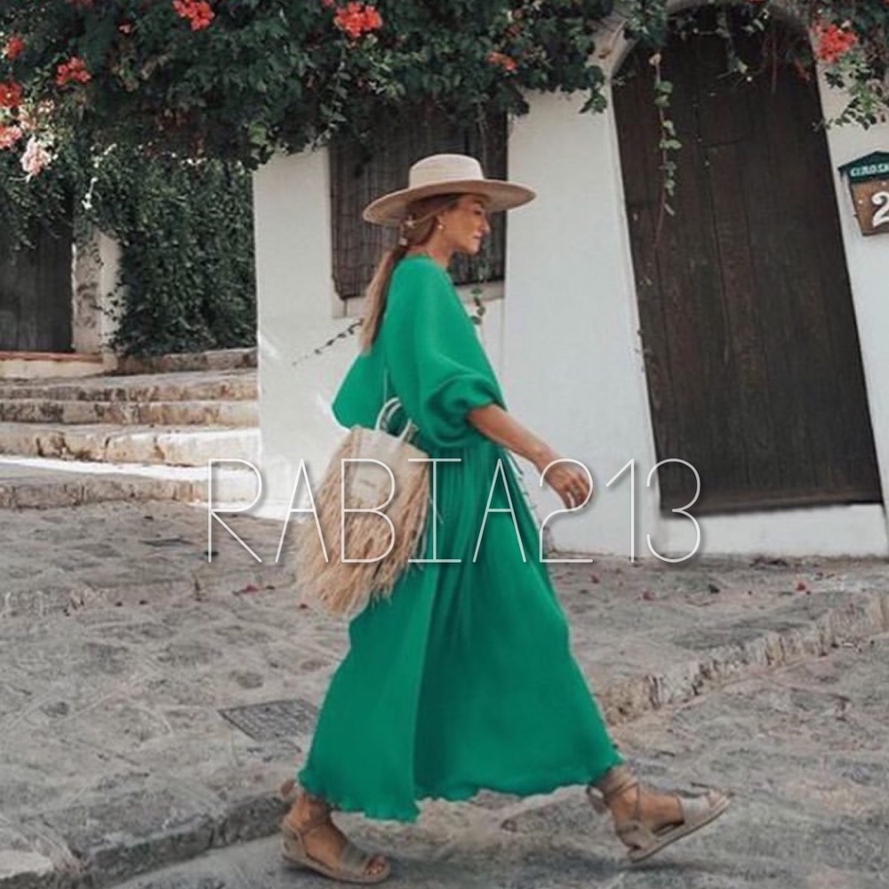 ZARA PLEATED DRESS - Picture 4 of 16